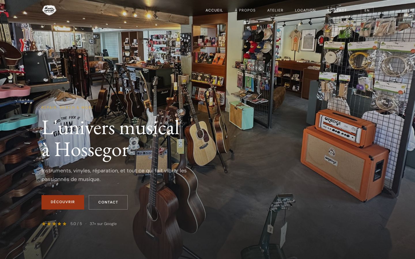 Music Corner — concept store website